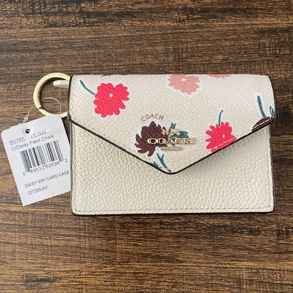 Daisy Print Coach Card Holder